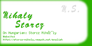 mihaly storcz business card